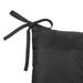 3 seater garden bench cushion outdoor seat pad with ties black - Nexellus