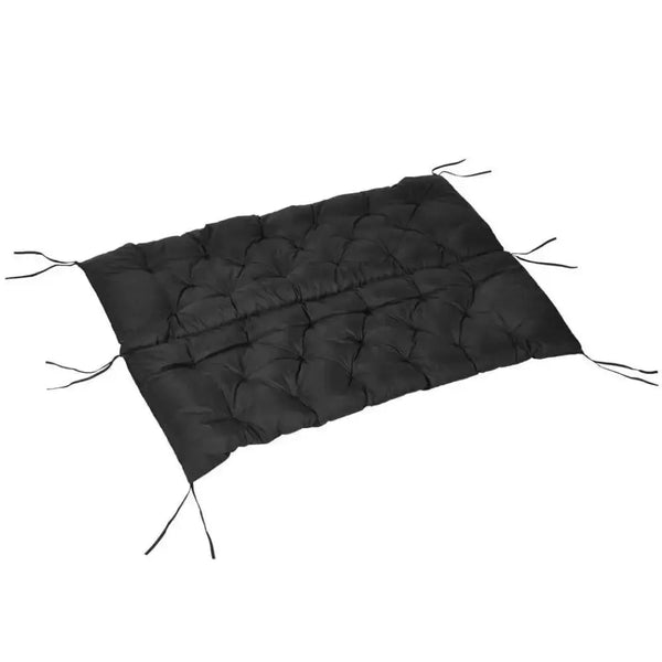 3 seater garden bench cushion outdoor seat pad with ties black - Nexellus