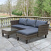 3 - Seater Outdoor Garden PE Rattan Furniture Set Grey - Nexellus