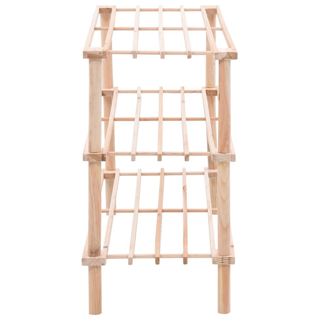 3 - Tier Shoe Rack Solid Fir Wood - Nexellus