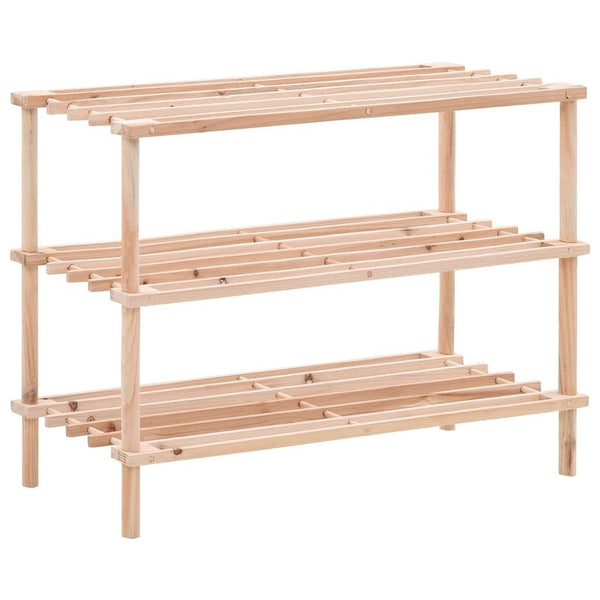 3 - Tier Shoe Rack Solid Fir Wood - Nexellus