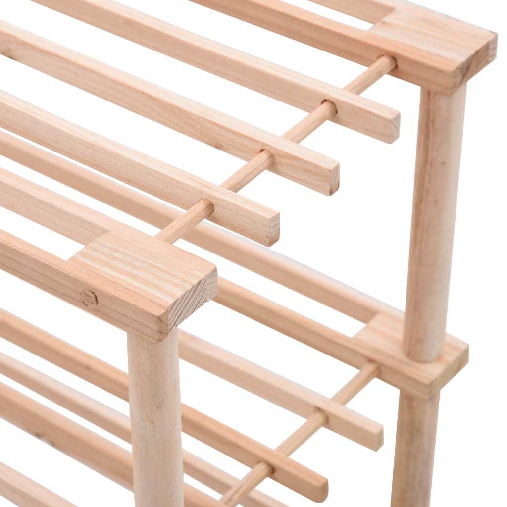 3 - Tier Shoe Rack Solid Fir Wood - Nexellus