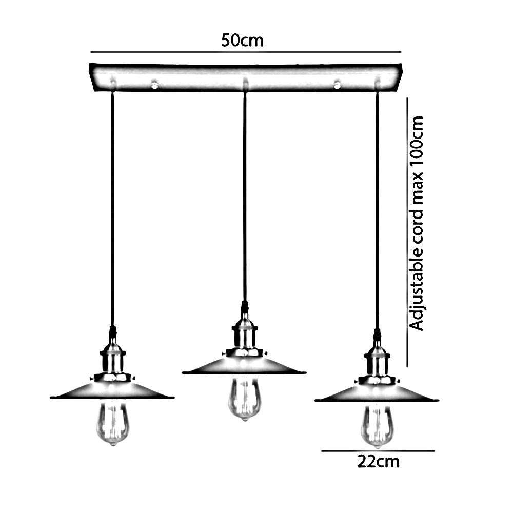 3 Way Modern Ceiling Pendant Cluster Light Fitting Industrial Pendant Lampshade~2139 - Nexellus