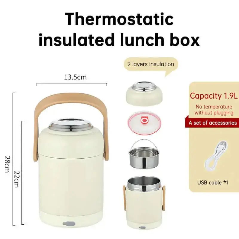 304 stainless steel insulated lunch box heatable constant temperature - Nexellus