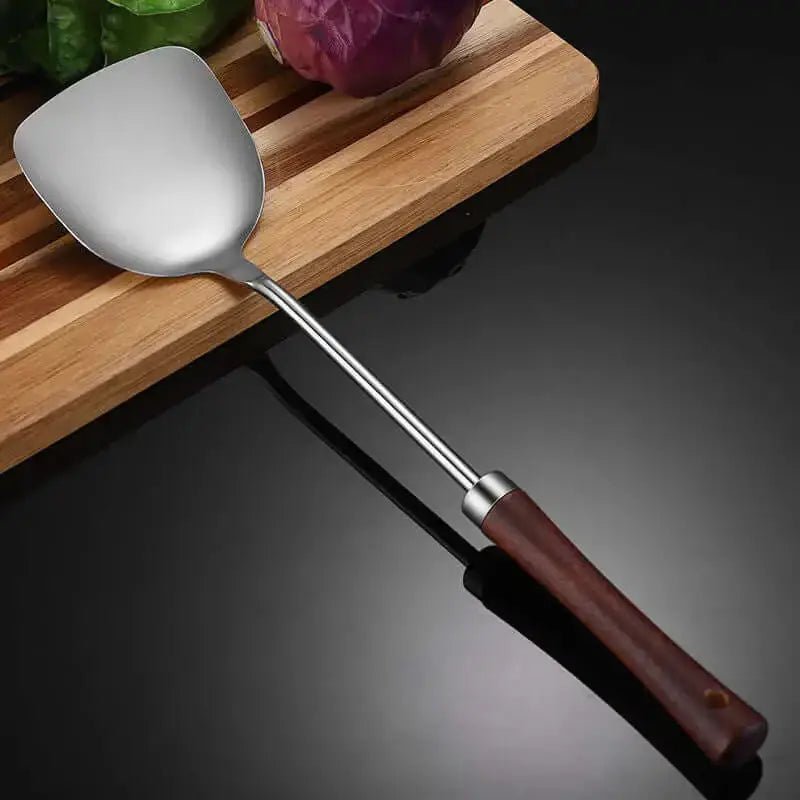 304 stainless steel kitchen utensil set with wooden handle new design - Nexellus