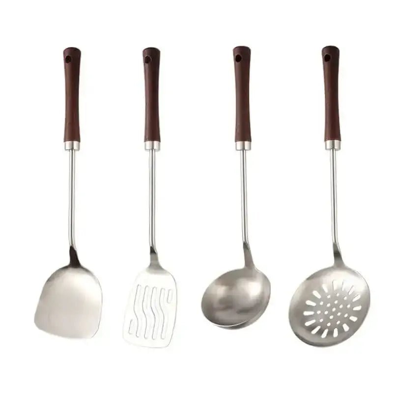 304 stainless steel kitchen utensil set with wooden handle new design - Nexellus