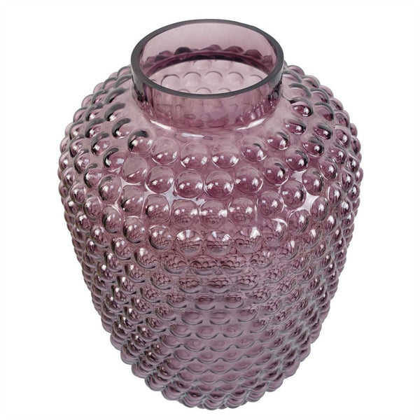 30cm Mulberry Purple Bubble Glass Vase - Nexellus