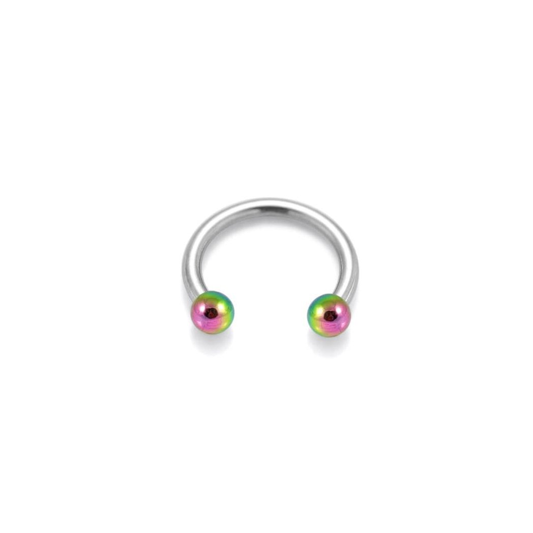 316L Surgical Steel Circular Barbell with Anodised Ball - Nexellus