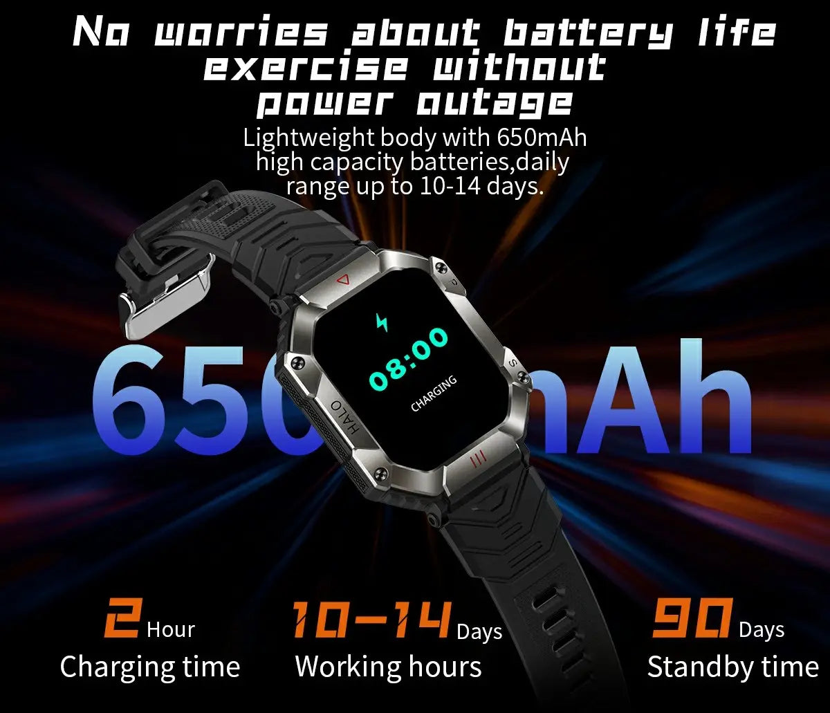 Kr80 bluetooth hd voice call smart watch compass heart rate