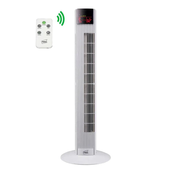 36’ free standing 3 speed tower fan with remote control - white - Nexellus