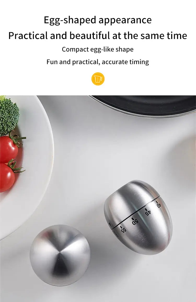 Creative stainless steel kitchen timer egg apple timer