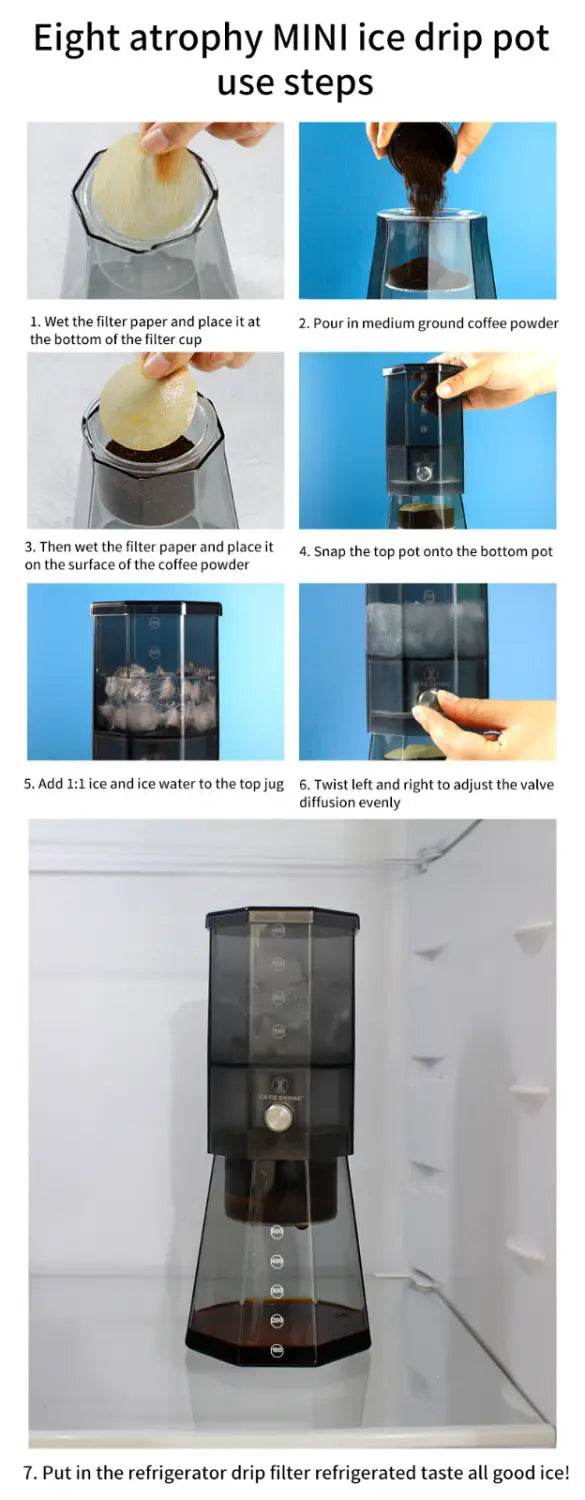 Ice drop coffee pot high borosilicate glass cold extraction