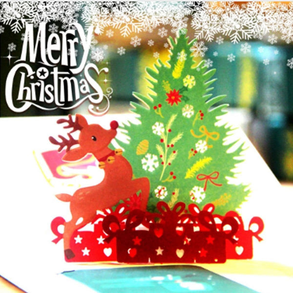 3D Merry Christmas Tree Pop Up Greeting Card - Nexellus