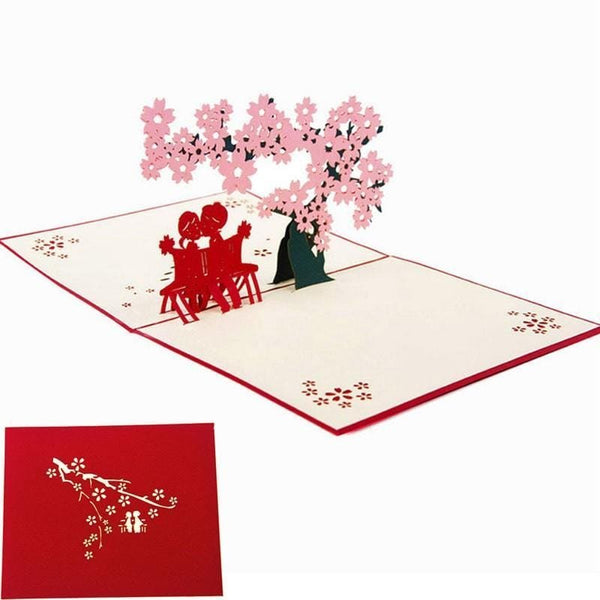 3d Pop Cherry Tree Love card - Valentine's day Card - Nexellus