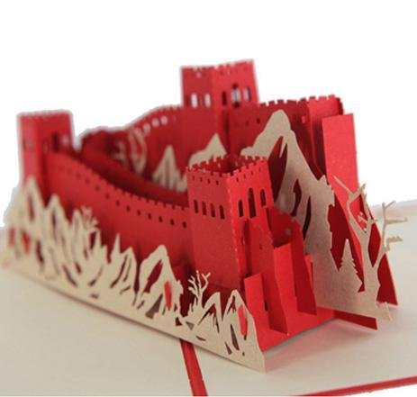 3D Pop The great Wall of China Greeting Card - Nexellus