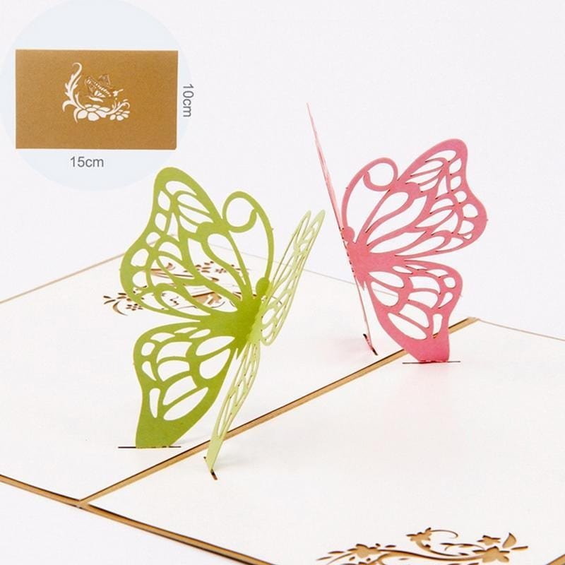 3D POP Two Butterfly Greeting Card - Nexellus