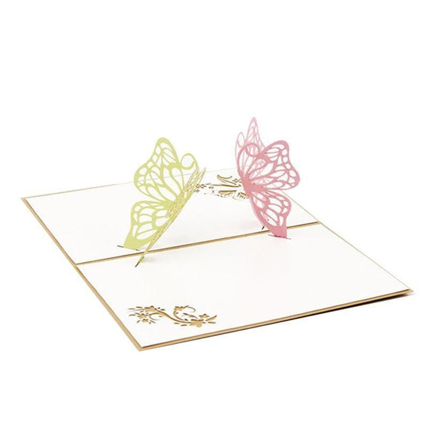 3D POP Two Butterfly Greeting Card - Nexellus