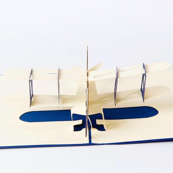 3D Pop Up Airplane Greeting Card - Blue - Nexellus