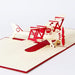 3D Pop Up Airplane Greeting Card - Red - Nexellus