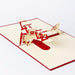 3D Pop Up Airplane Greeting Card - Red - Nexellus