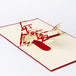 3D Pop Up Airplane Greeting Card - Red - Nexellus