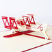 3D Pop Up Airplane Greeting Card - Red - Nexellus