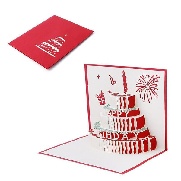 3D Pop Up Birthday Cake Greeting Card - Nexellus