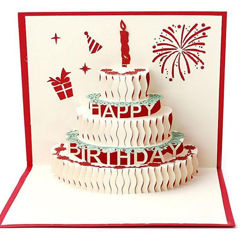 3D Pop Up Birthday Cake Greeting Card - Nexellus