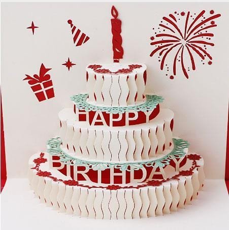 3D Pop Up Birthday Cake Greeting Card - Nexellus