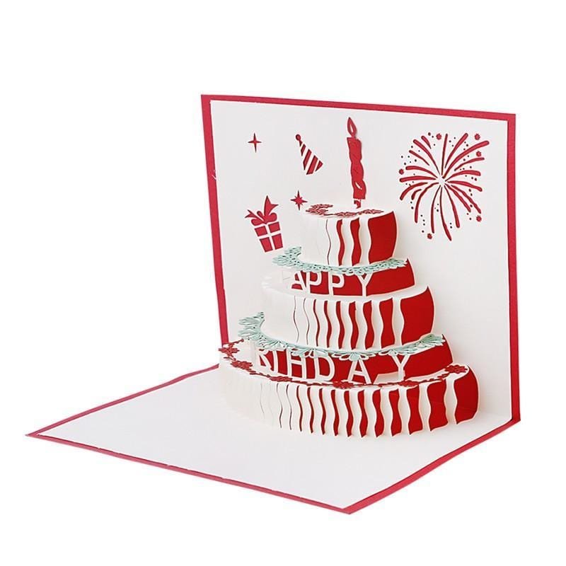 3D Pop Up Birthday Cake Greeting Card - Nexellus