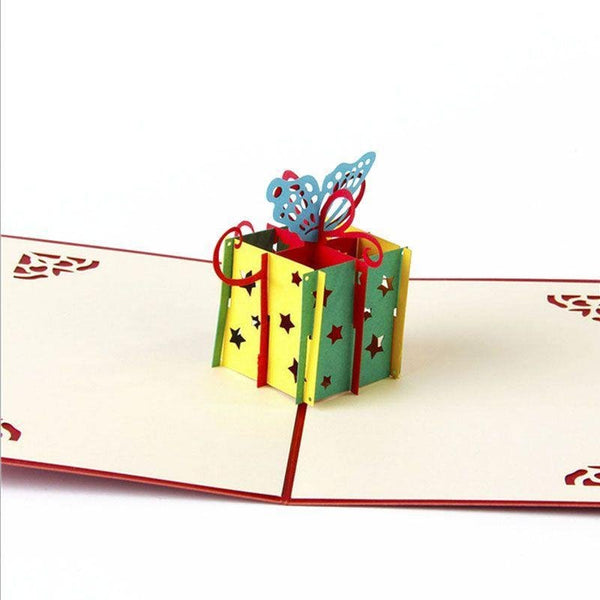 3D Pop UP Butterfly Birthday Greeting Card - Red - Nexellus