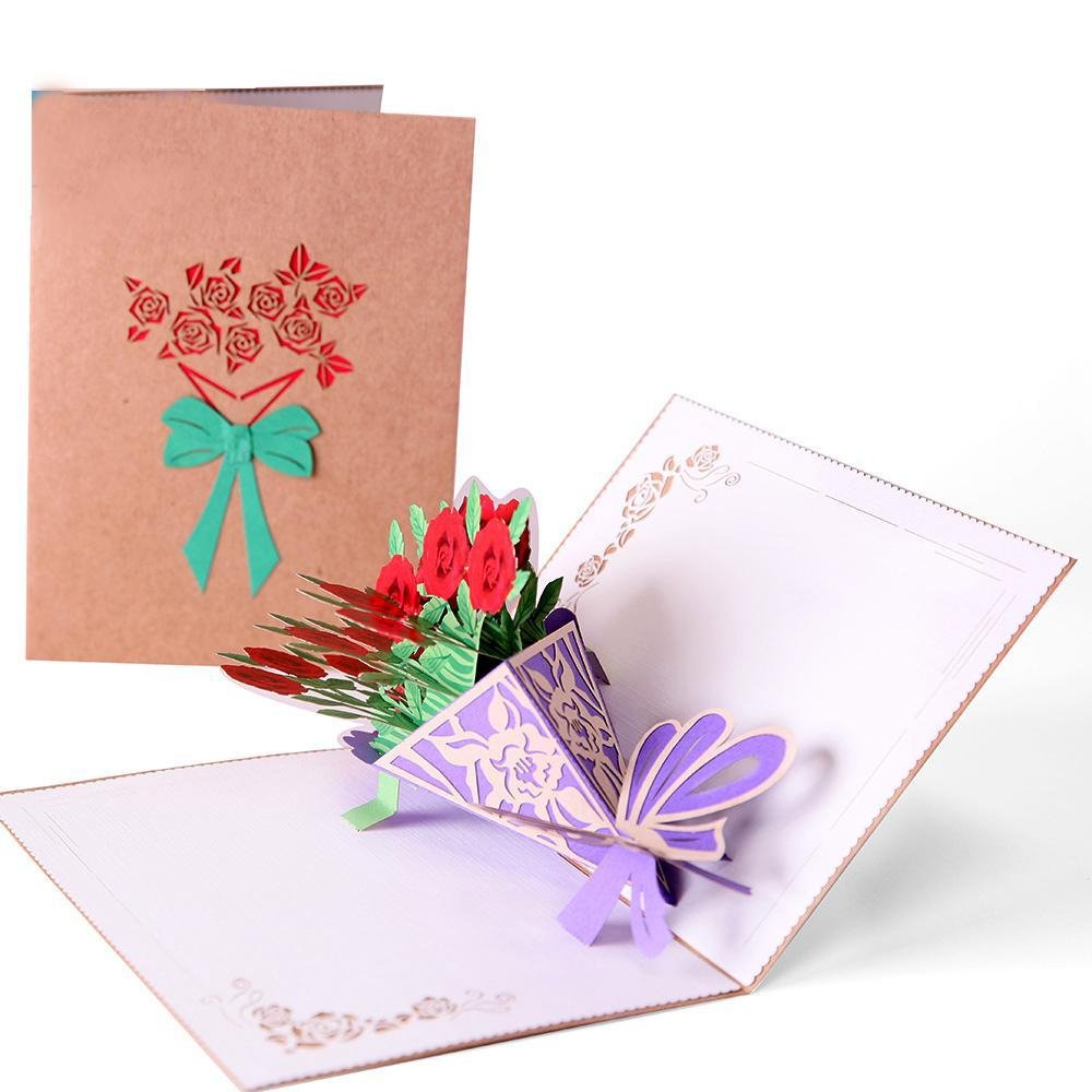 3D Pop Up Flower Bouquet Greeting Card - Nexellus