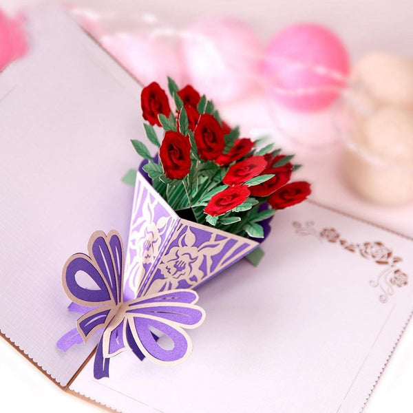 3D Pop Up Flower Bouquet Greeting Card - Nexellus