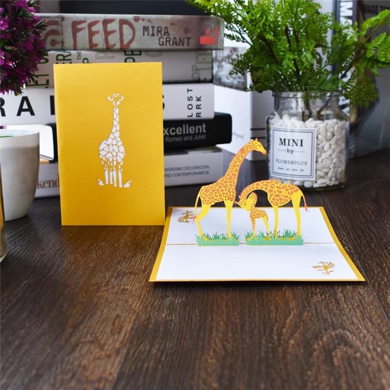 3d Pop Up Giraffe Greeting Card - Nexellus