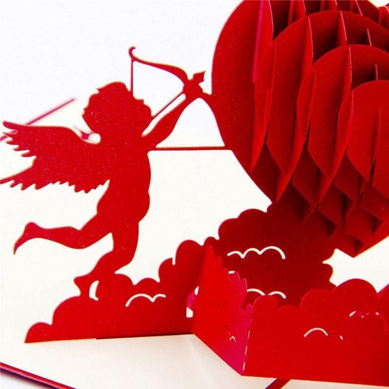 3D Pop Up Handmade Cupid Heart Greeting Card - Nexellus