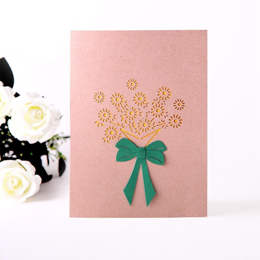 3D Pop Up Sun Flower Bouquet Greeting Card - Nexellus