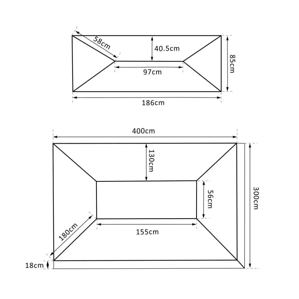 3x4 m 2 - Tier Waterproof Gazebo Replacement Top - Cream - White - Nexellus