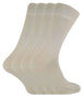 4 PAIRS Ladies Bamboo Crew Socks - CR2 (4 - 8 UK / Natural) - Nexellus