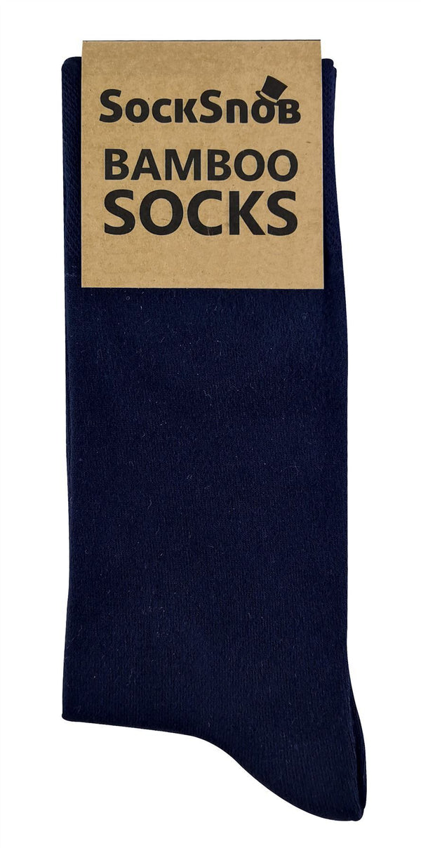 4 PAIRS Ladies Bamboo Crew Socks - CR2 (4 - 8 UK / Navy) - Nexellus