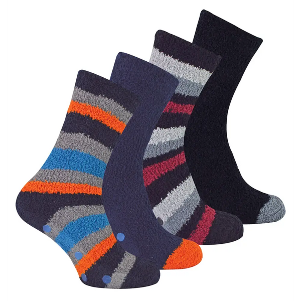 4 Pairs Mens Cosy Thermal Slipper Bed Socks - Nexellus