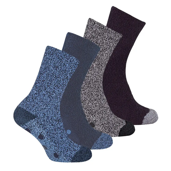 4 Pairs Mens Cosy Thermal Slipper Bed Socks - Nexellus