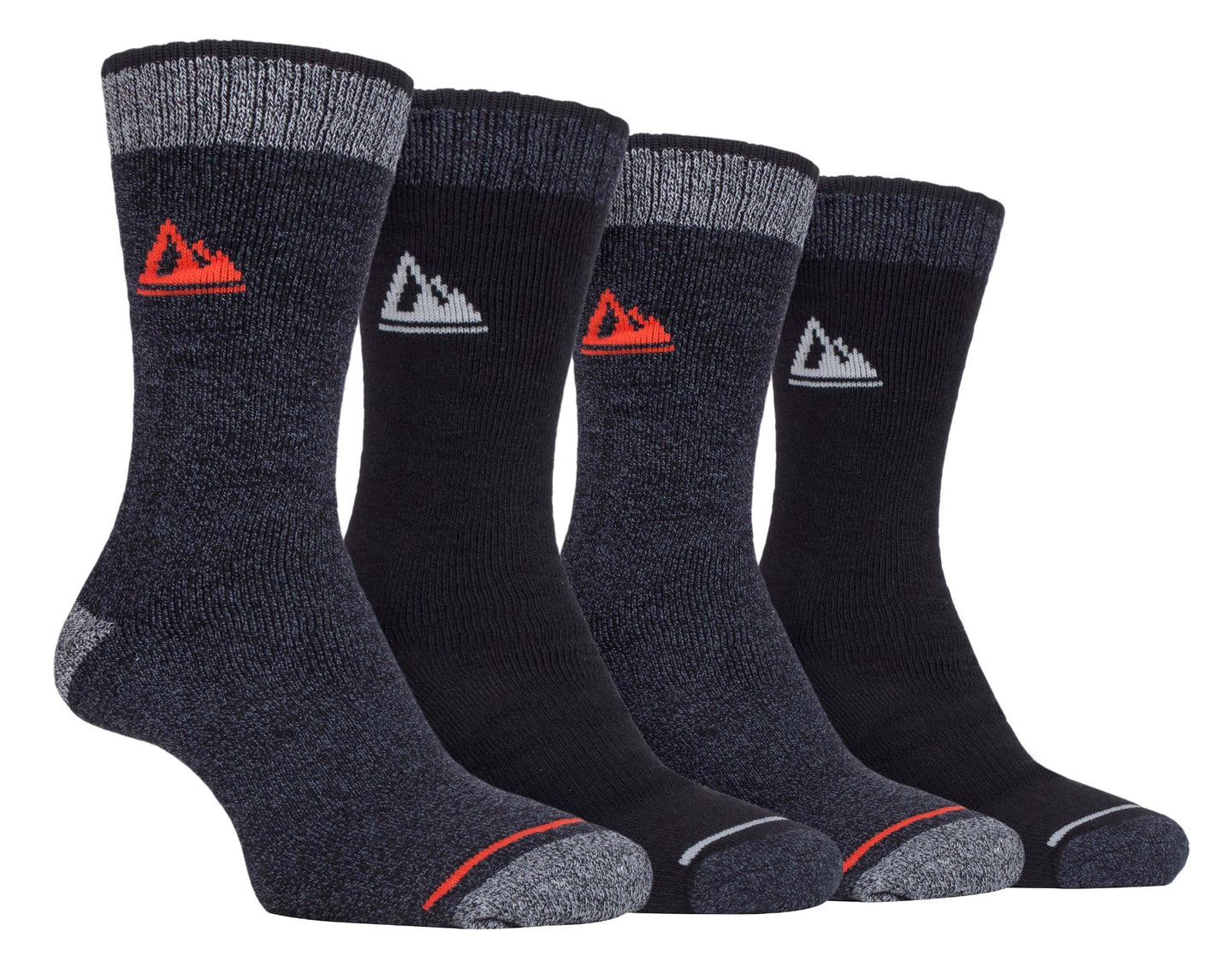 4 Pairs Mens Cushioned Sole Hiking Socks - Nexellus