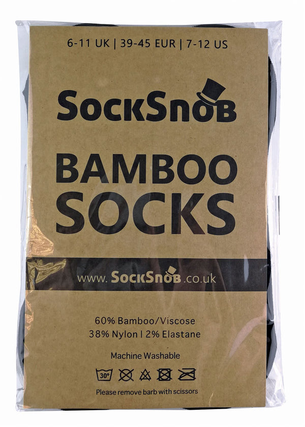 4 PAIRS Mens Invisible Bamboo Socks - INV1 (7 - 11 UK / Black) - Nexellus