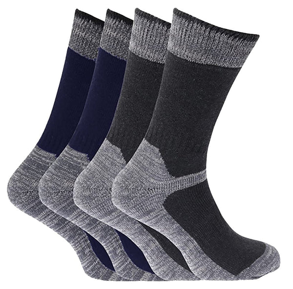 4 Pairs Mens Reinforced Cotton Work Socks - Nexellus