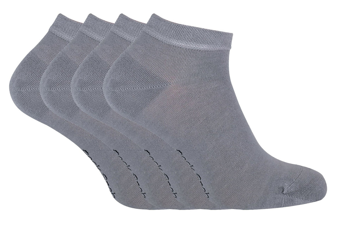 4 Pairs Mens Soft Breathable Bamboo Trainer Socks - Nexellus