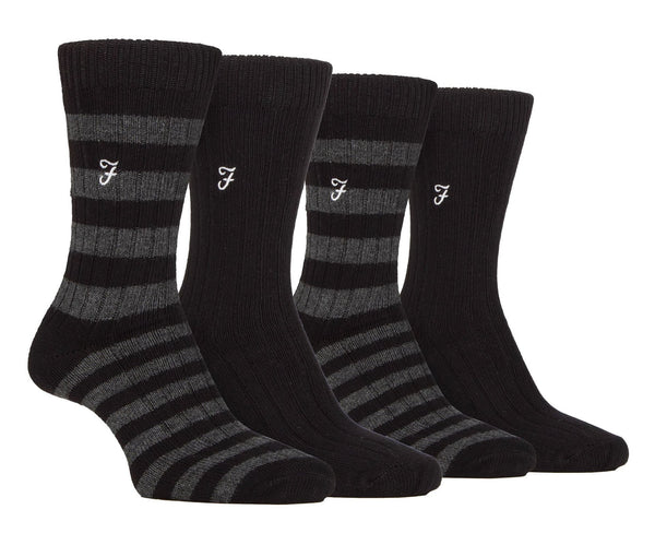 4 PK Bamboo Striped Boot Socks - Nexellus