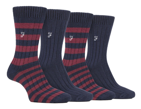 4 PK Bamboo Striped Boot Socks - Nexellus