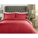 400TC - 100% Cotton Satin Stripe Check Duvet Set Red [Double] - Nexellus