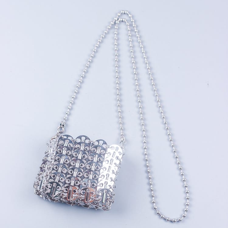 Metal sequins large capacity mobile phone crossbody chain