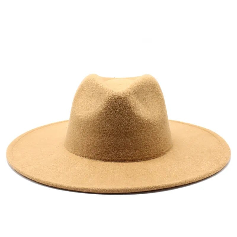 Sombrero fedora de ala ancha clásico sombrero de lana blanco negro hombres y